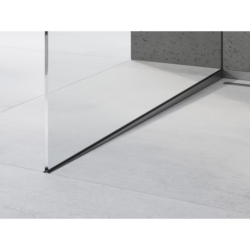 Mexen Line-B plinthe déclinante pour verre 180 cm gauche, gris canon brossé - 186604180L