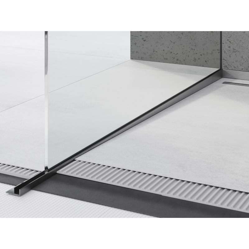 Mexen Line-B plinthe déclinante pour verre 180 cm gauche, gris canon brossé - 186604180L