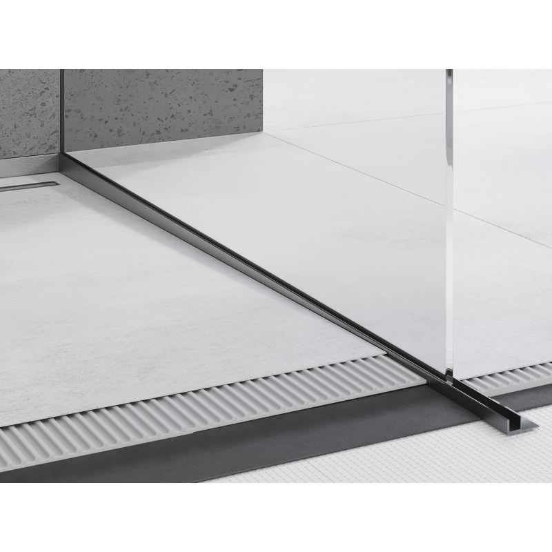 Mexen Line-B bordure de seuil pour verre 120 cm droite, gris pistolet brossé - 186604120R