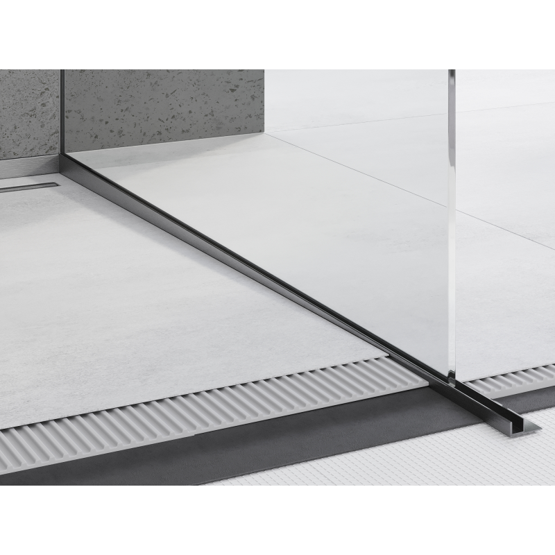 Mexen Line-B moulure descendante pour verre 180 cm droite, gris canon brossé - 186604180R
