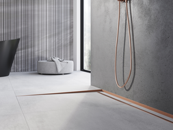 Mexen Line-B profil de seuil de plancher en pente 120 cm gauche, cuivre brossé - 186501120L