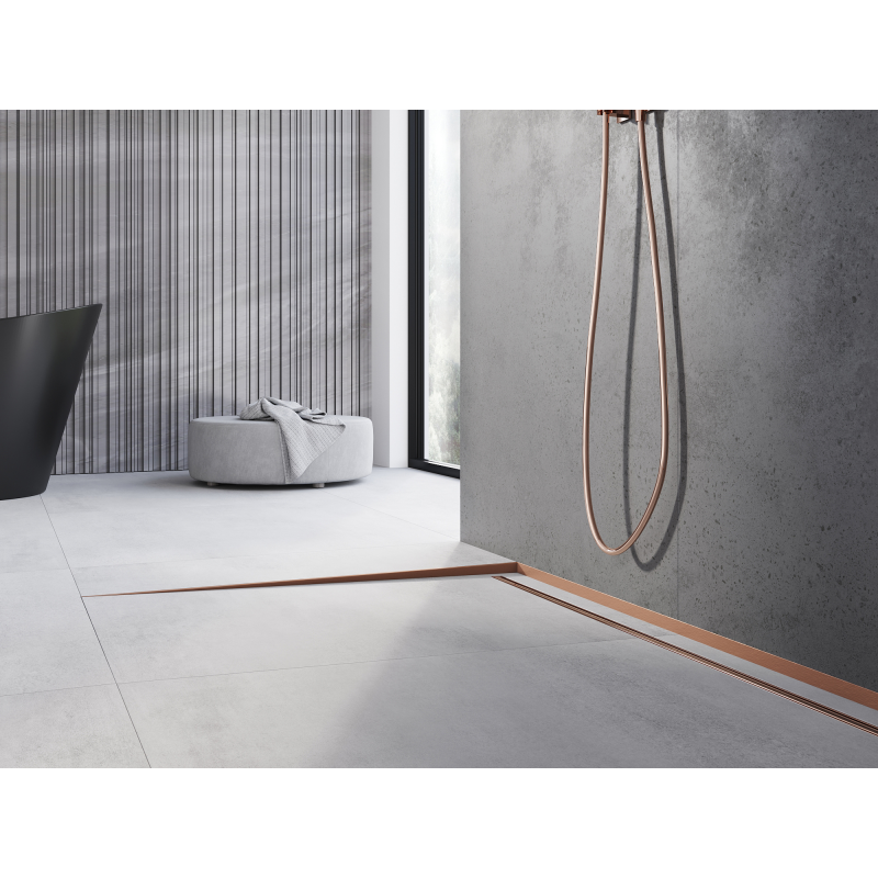 Mexen Line-B plinthe de sol inclinée 180 cm gauche, cuivre brossé - 186501180L