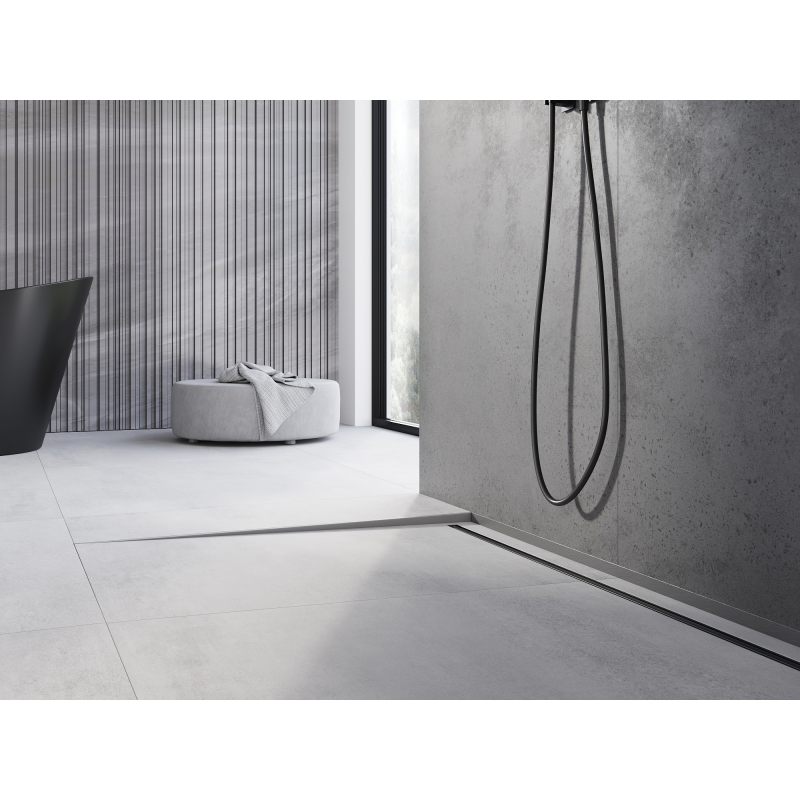 Mexen Line-B plinthe de sol inclinée 120 cm gauche, gris anthracite brossé - 186601120L