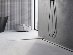 Mexen Line-B plinthe de sol inclinée 120 cm gauche, gris anthracite brossé - 186601120L