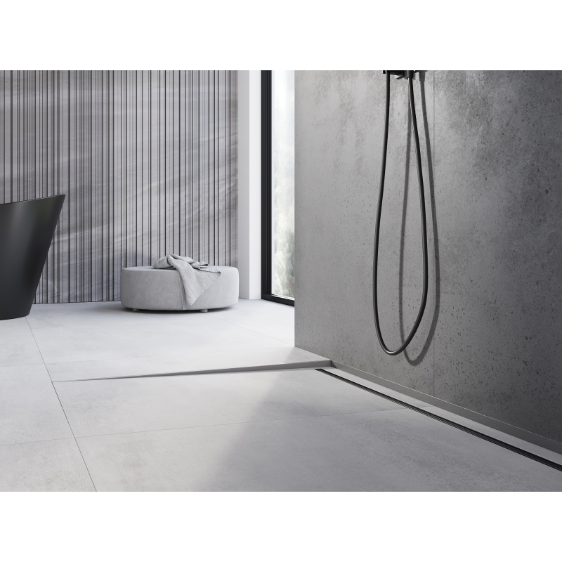 Mexen Line-B plinthe de sol inclinée 180 cm gauche, gris anthracite brossé - 186601180L
