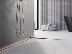 Mexen Line-B plinthe de sol en pente 120 cm droite, cuivre brossé - 186501120R