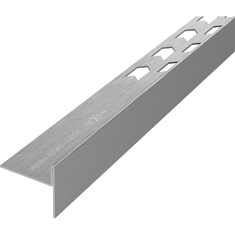 Mexen Line-B plinthe en pente pour sol 120 cm droite, gris canon brossé - 186601120R