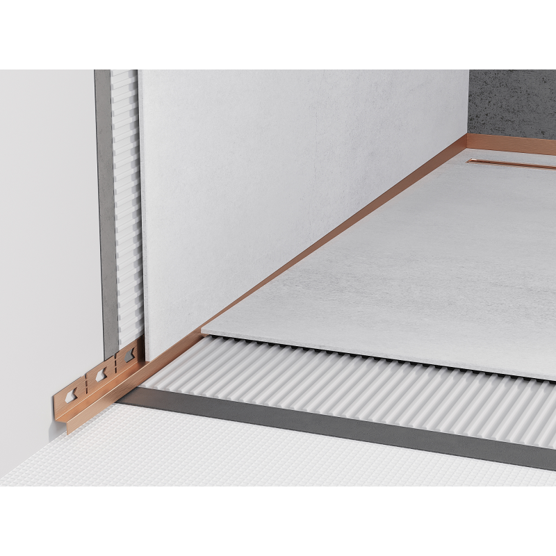 Mexen Line-B liste d'écoulement murale 180 cm gauche, cuivre brossé - 186502180L