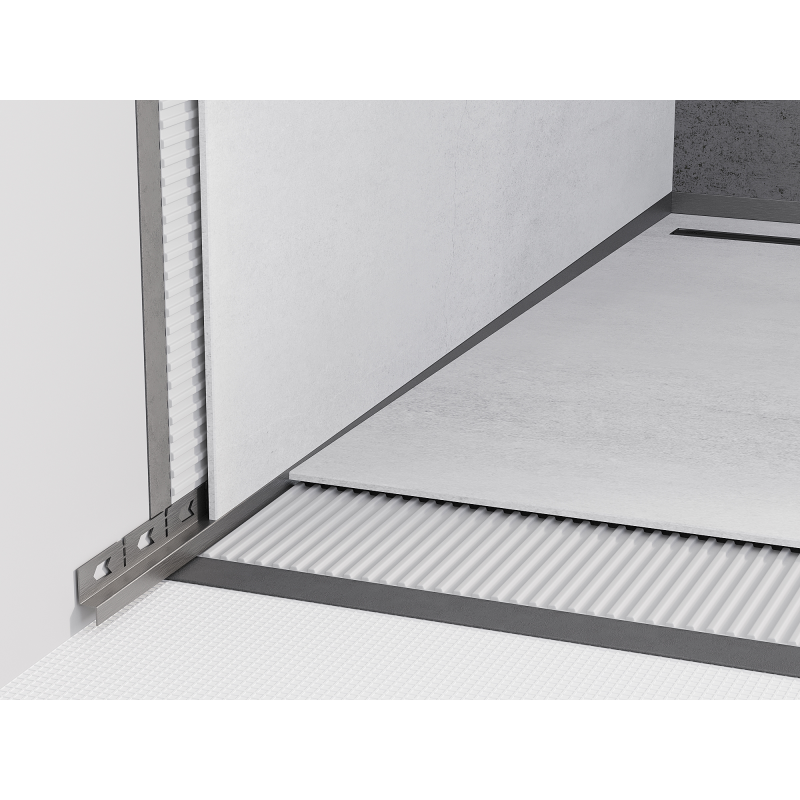 Mexen Line-B plinthe murale incliné 120 cm gauche, gris canon brossé - 186602120L