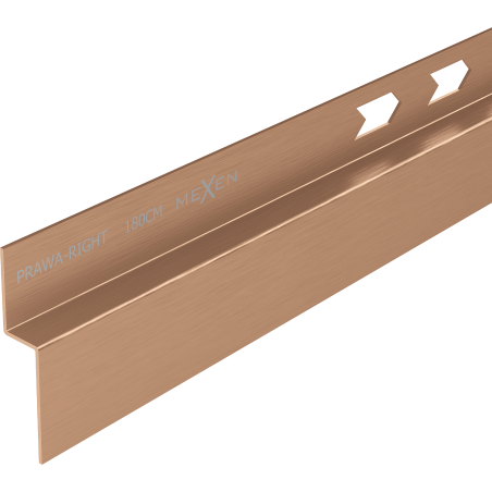 Mexen Line-B plinthe murale en pente 180 cm droite, cuivre brossé - 186502180R