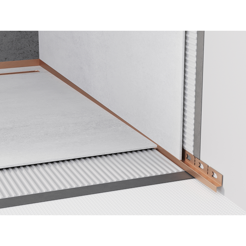 Mexen Line-B plinthe murale en pente 180 cm droite, cuivre brossé - 186502180R