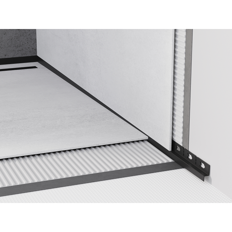Mexen Line-B listwa spadkowa przyścienna 120 cm prawa, czarna - 187002120R
