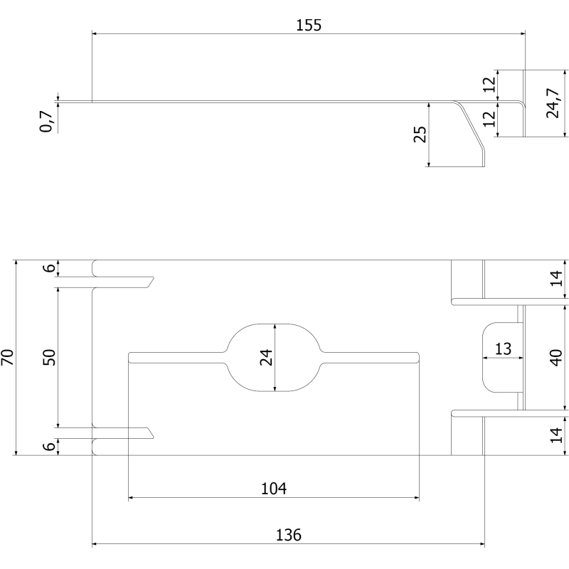 Mexen Uni clip de fixation supérieur - C9907-03