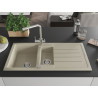 Mexen Andres évier en granit 1,5 bacs avec égouttoir et robinet de cuisine Duero, beige - 6515-69-671600-00