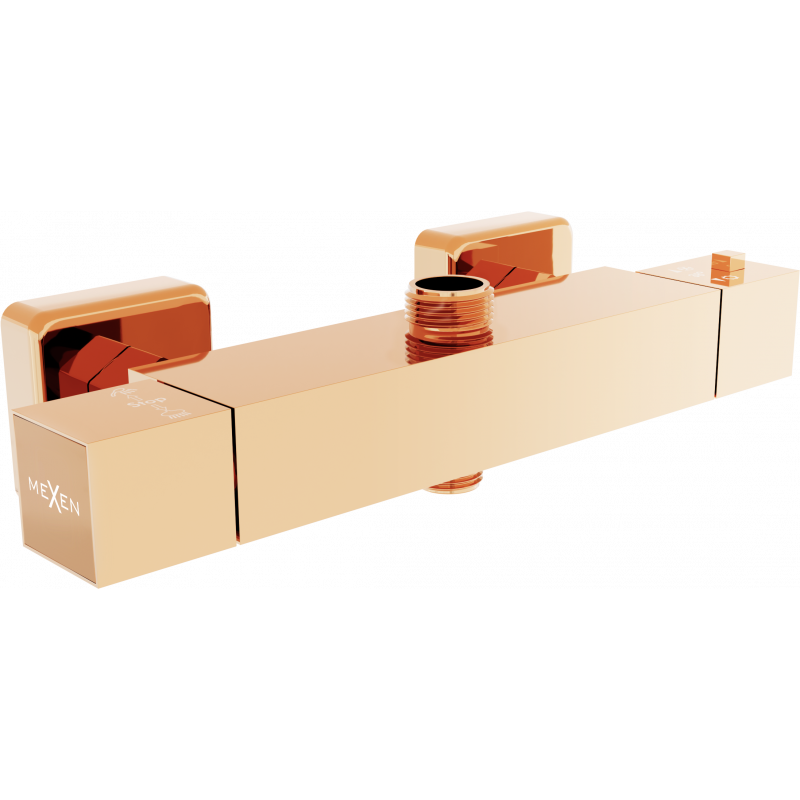 Batterie de douche thermostatique Mexen Cube, or rose - 77250-60