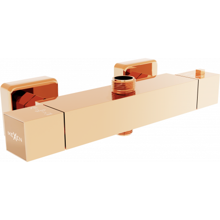 Batterie de douche thermostatique Mexen Cube, or rose - 77250-60