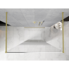 Mexen Kioto paroi de douche autoportante 110 x 200 cm, ombre blanche 8 mm, or brossé - 800-110-002-55-86