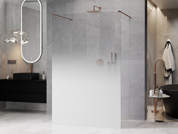 Mexen Kioto paroi de douche autoportante 120 x 200 cm, ombre blanche 8 mm, cuivre brossé - 800-120-002-65-86