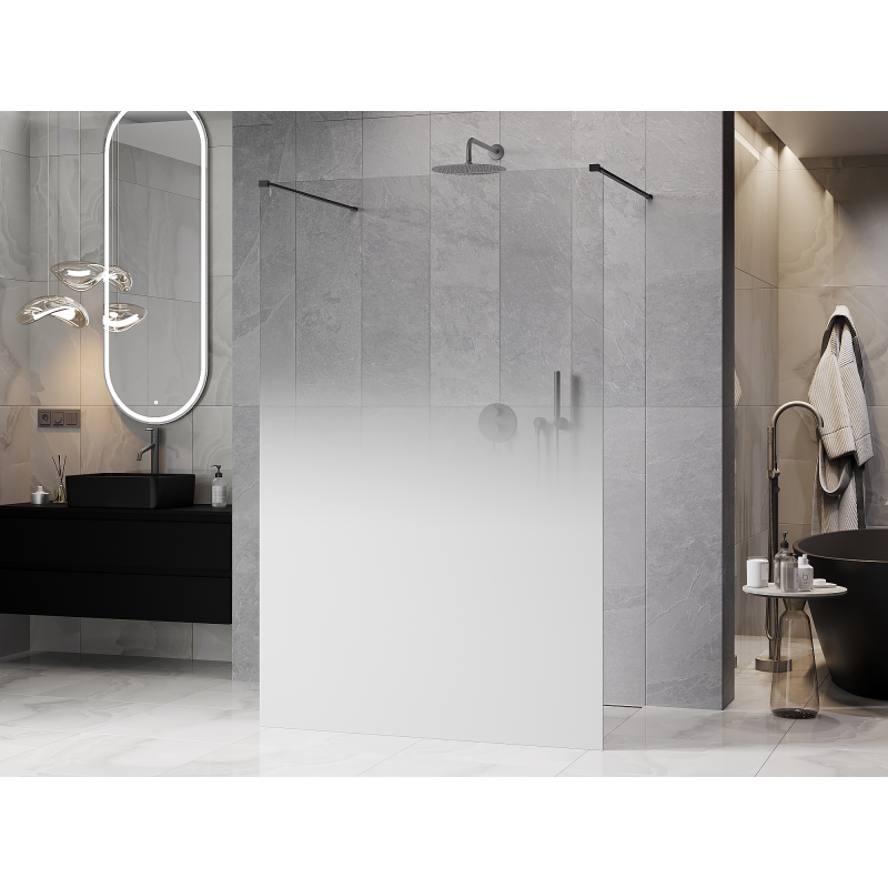 Mexen Kioto paroi de douche autoportante 110 x 200 cm, ombre blanc 8 mm, bronze brossé - 800-110-002-66-86