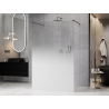 Mexen Kioto paroi de douche autoportante 130 x 200 cm, ombrée blanche 8 mm, gris pistolet brossé - 800-130-002-66-86