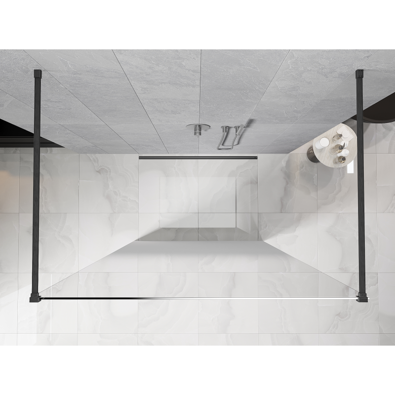 Mexen Kioto paroi de douche autoportante 150 x 200 cm, ombre blanc 8 mm, gris canon brossé - 800-150-002-66-86