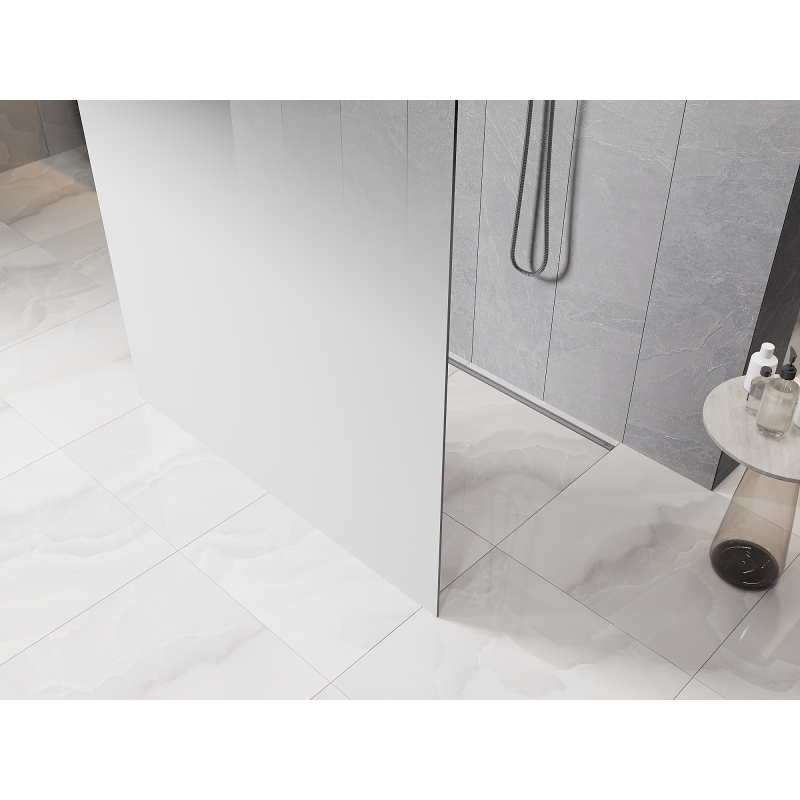 Mexen Kioto paroi de douche autoportante 100 x 200 cm, ombre blanche 8 mm, métal couleur canon - 800-100-002-95-86