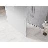 Mexen Kioto paroi de douche autoportante 100 x 200 cm, ombre blanche 8 mm, nickel brossé - 800-100-002-97-86