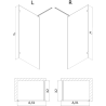 Mexen Lunar paroi de douche Walk-in droite 130 x 200 cm, transparent 8 mm, or rose - 830-130-000-60-00-P