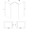 Mexen Lunar paroi de douche Walk-in droite 140 x 200 cm, transparent 8 mm, nickel brossé - 830-140-000-97-00-P