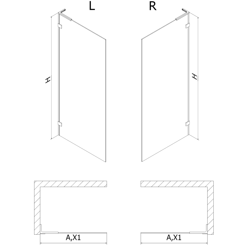 Mexen Lunar L paroi de douche Walk-in droite 90 x 200 cm, transparent 8 mm, chromé - 830L-090-000-01-00-P