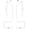 Mexen Lunar L paroi de douche Walk-in droite 120 x 200 cm, transparent 8 mm, noir - 830L-120-000-70-00-P