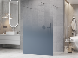 Mexen Kioto paroi de douche autoportante 110 x 200 cm, ombre bleue 8 mm, chrome - 800-110-002-01-46