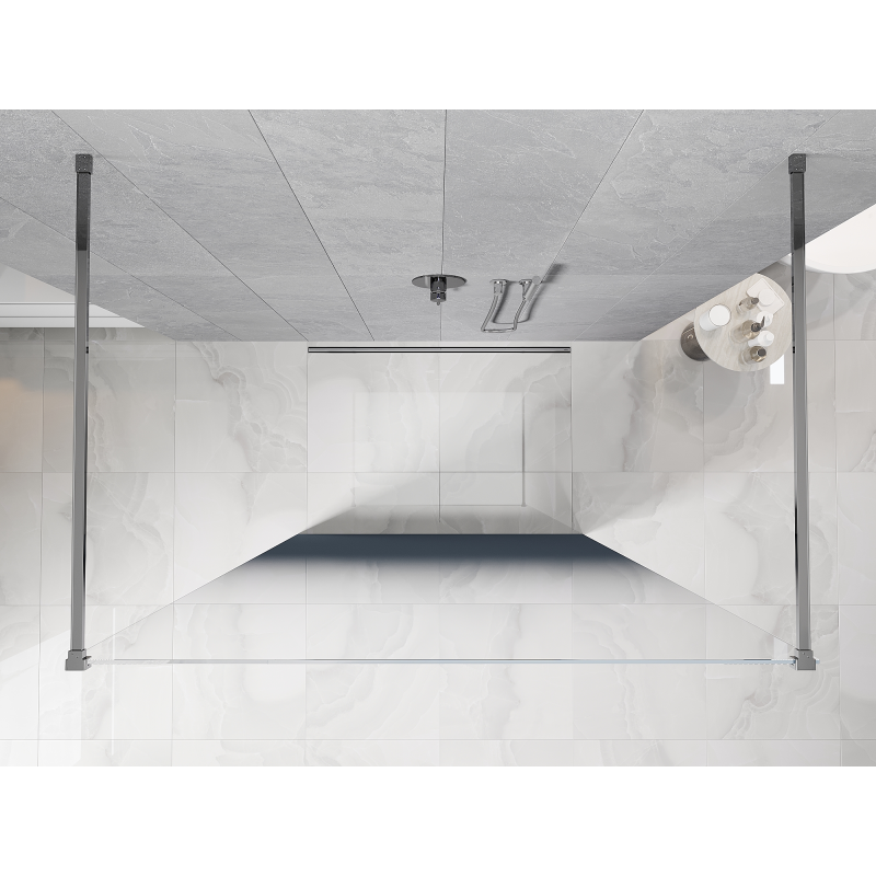 Mexen Kioto paroi de douche autoportante 150 x 200 cm, ombre bleue 8 mm, chrome - 800-150-002-01-46