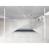 Mexen Kioto paroi de douche autoportante 150 x 200 cm, ombrée bleue 8 mm, blanche - 800-150-002-20-46