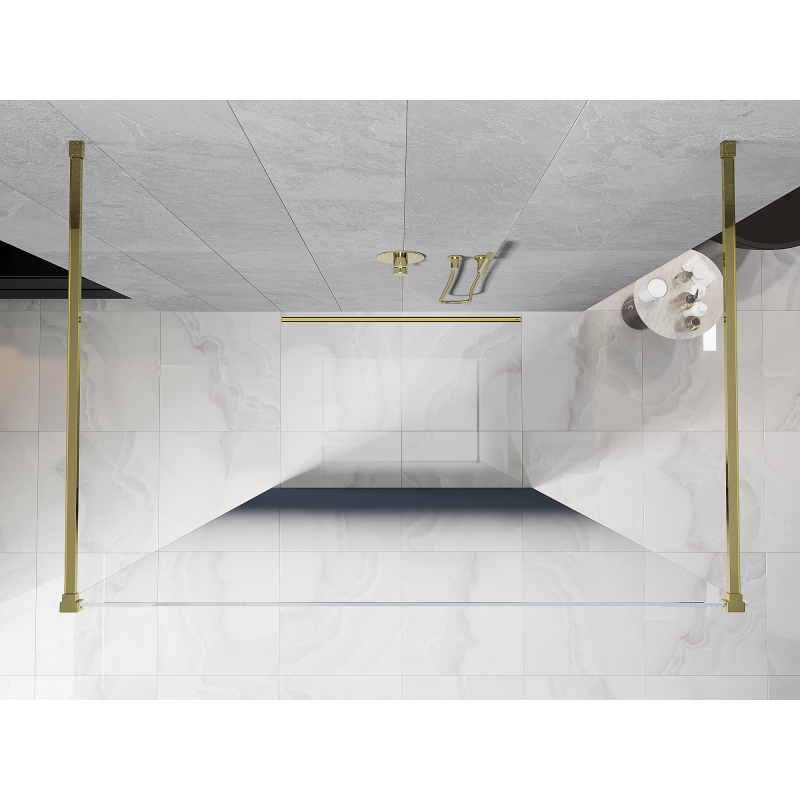 Mexen Kioto Paroi de douche autoportante 110 x 200 cm, ombrée bleue 8 mm, or - 800-110-002-50-46