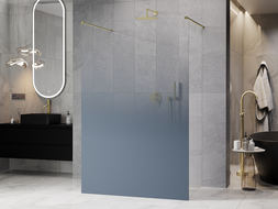 Mexen Kioto paroi de douche autoportante 130 x 200 cm, ombre bleue 8 mm, or brossé - 800-130-002-55-46