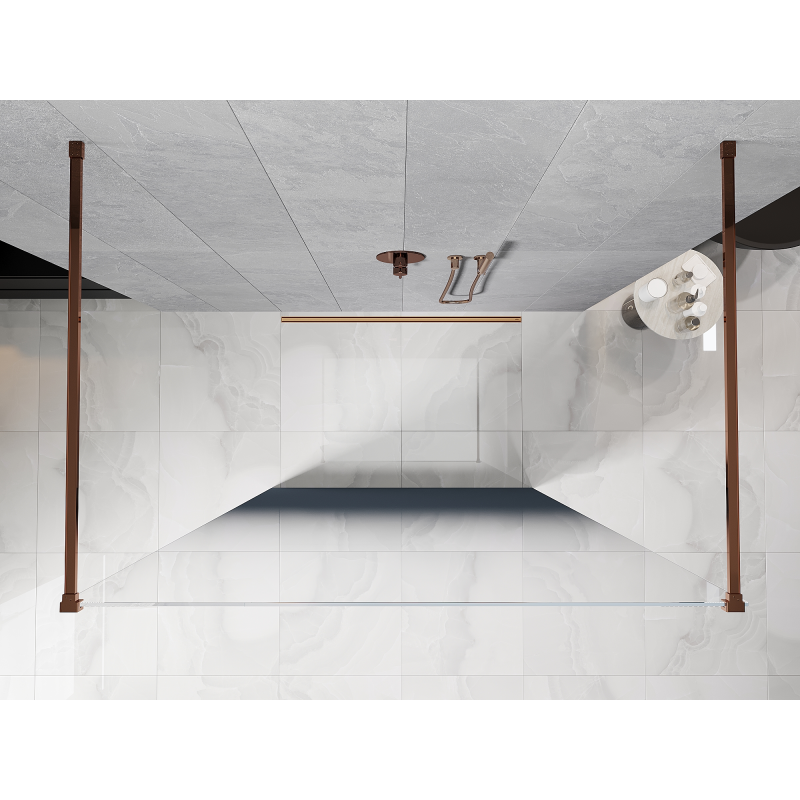 Mexen Kioto paroi de douche autoportante 110 x 200 cm, ombre bleue 8 mm, or rose - 800-110-002-60-46