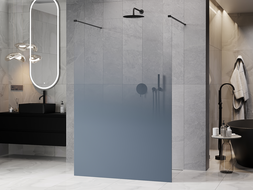Mexen Kioto cloison de douche autoportante 140 x 200 cm, ombre bleue 8 mm, noire - 800-140-002-70-46