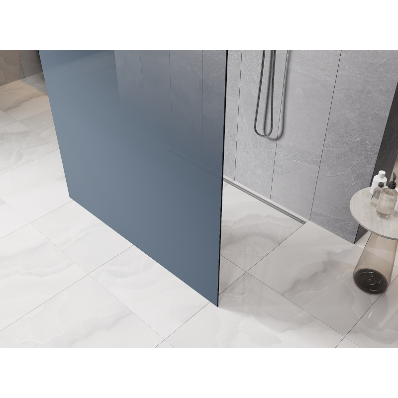 Mexen Kioto paroi de douche autoportante 110 x 200 cm, ombre bleue 8 mm, gun metal - 800-110-002-95-46