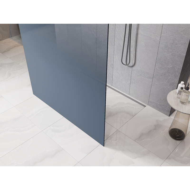 Mexen Kioto paroi de douche autoportante 140 x 200 cm, ombre bleu 8 mm, gun metal - 800-140-002-95-46