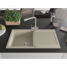 Mexen Leo évier en granit 1 bac avec égouttoir et robinet de cuisine Duero, beige - 6501-69-671600-00
