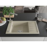 Mexen Elias évier en granit 1 bac avec égouttoir et robinet de cuisine Duero, beige - 6511-69-671600-00
