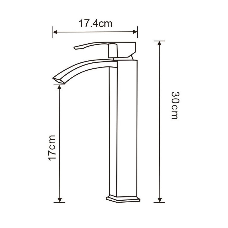 Mexen Libra robinet de lavabo haut, noir - 745110-70
