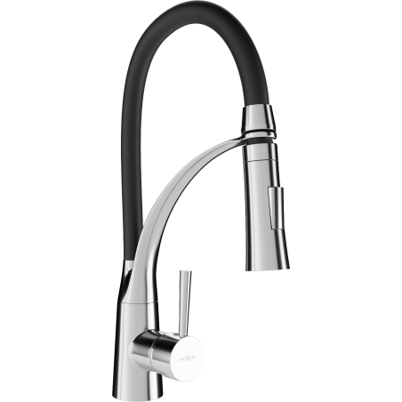 Mexen Aster robinet de cuisine, Chrome/Noir - 73450-07