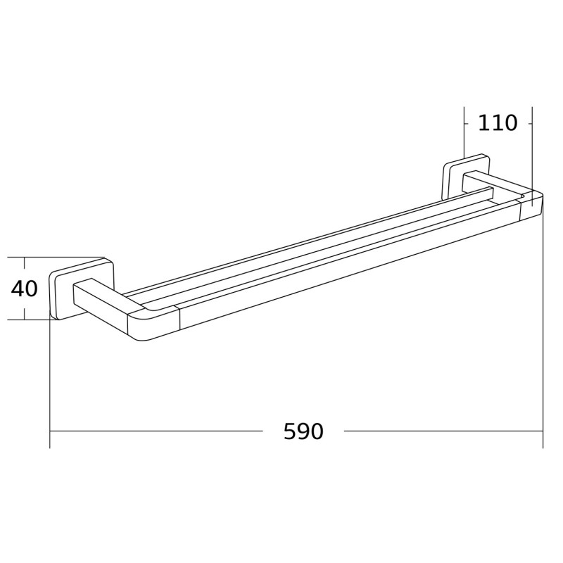 Mexen Asis porte-serviettes double, doré - 7017625-50