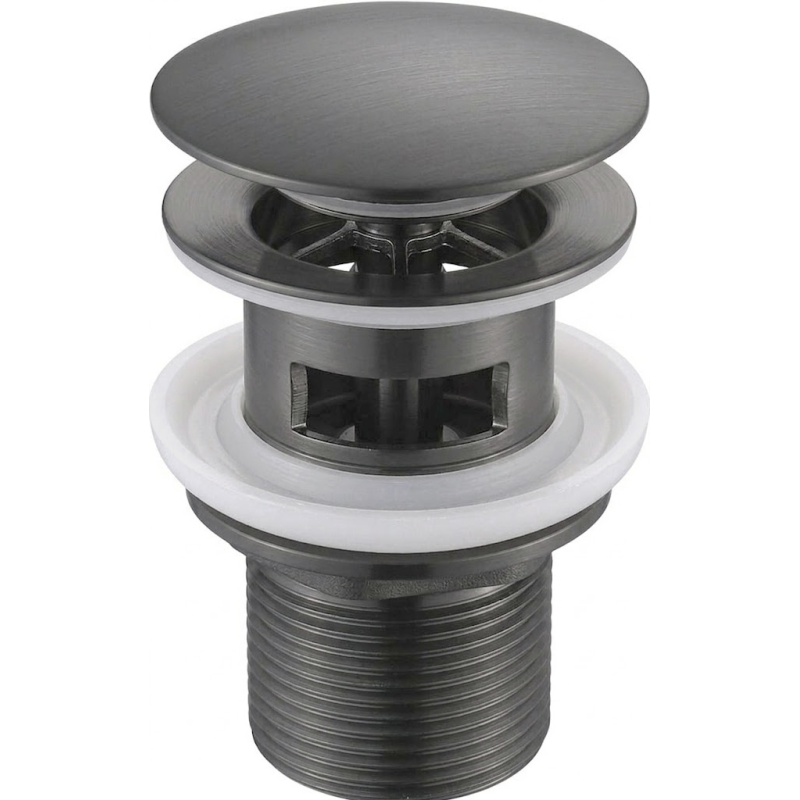 Mexen bouchon clic-clac rond avec trop-plein, gun gray brossé - 79920-66