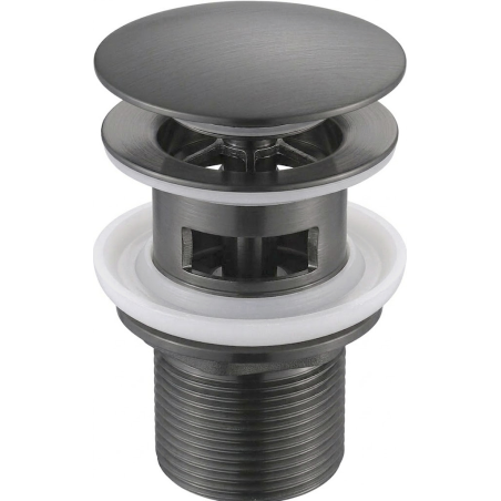 Mexen bouchon clic-clac rond avec trop-plein, gun gray brossé - 79920-66