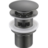 Mexen bouchon clic-clac rond avec trop-plein, gun gray brossé - 79920-66