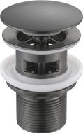Mexen bouchon clic-clac rond avec trop-plein, gun gray brossé - 79920-66