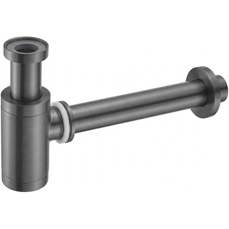 Mexen demi-siphon de lavabo rond, gun gray brossé - 79950-66